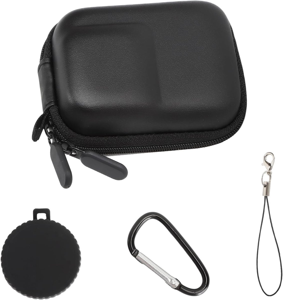 Mini tas voor Osmo Action 4/5 Pro en GoPro - Kleine draagbare accessoires met lenskap en rugzakgesp voor actiecamera's