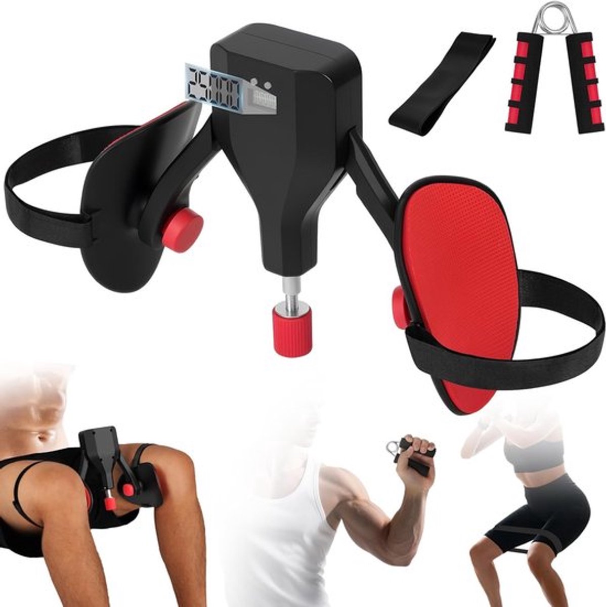 Bekkenbodemtrainer met 360 graden rotatie voor postpartum lichaamsvormen en inseam-spiertraining met weerstandsband en automatische telling voor zwangere vrouwen