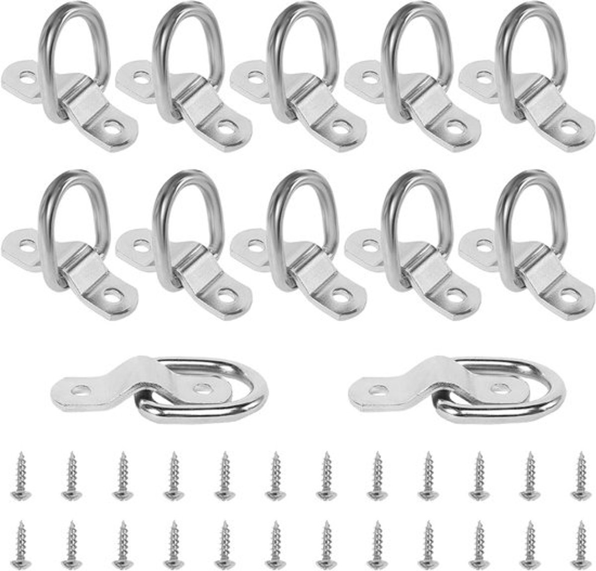 12 Stuks Gegalvaniseerde Stalen D-ring Lashing Oog Trekring Hanger voor Bevestiging en Opslag