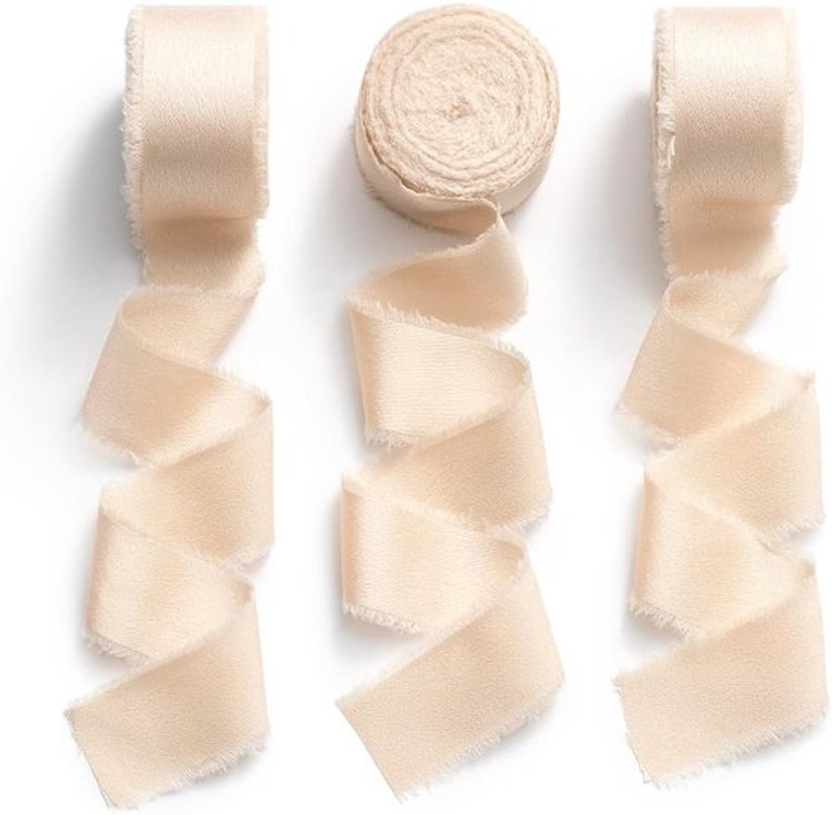 Ivory Satijn Lint voor Bruiloft Decoratie - Breed 25mm x 6.4m - Luxe, Zacht en Elegant Cadeaulint
