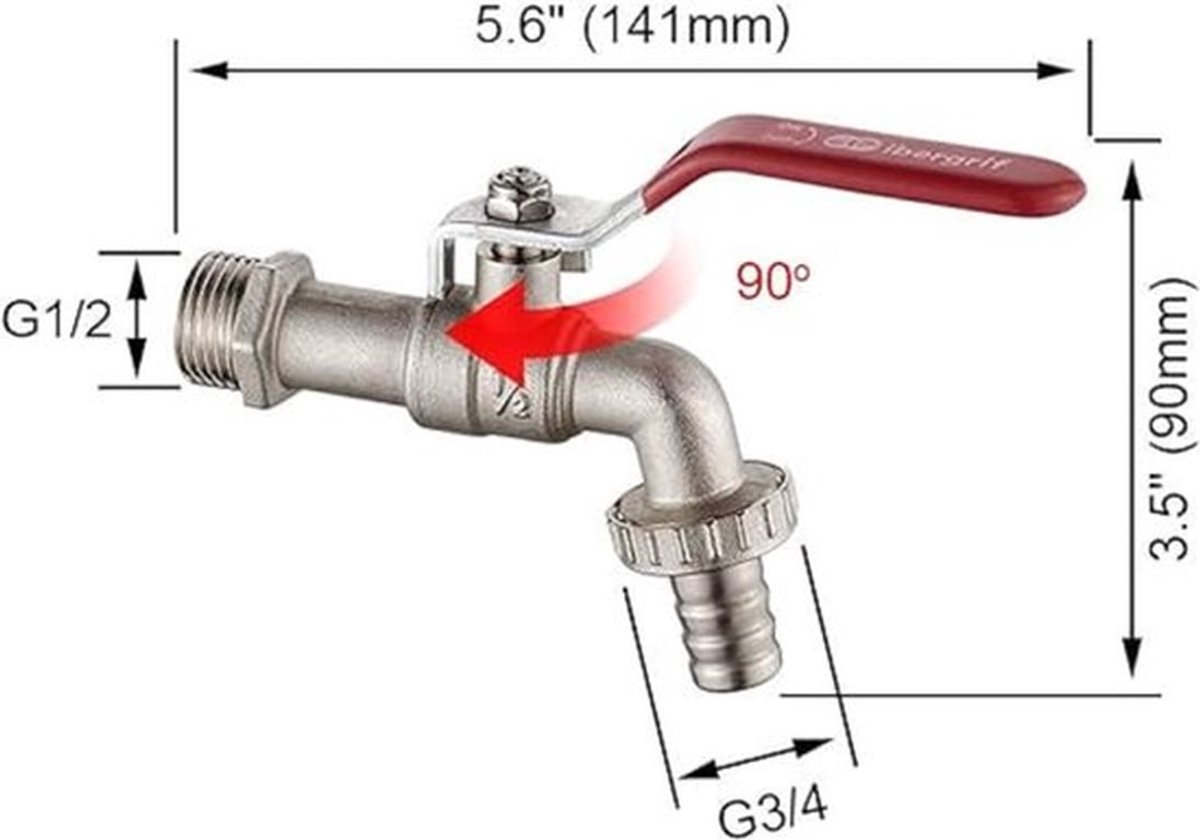 kogelkraan / antivries- en hoge temperatuurbestendigheid / Tuinkraan, accessoires van roestvrij staal,