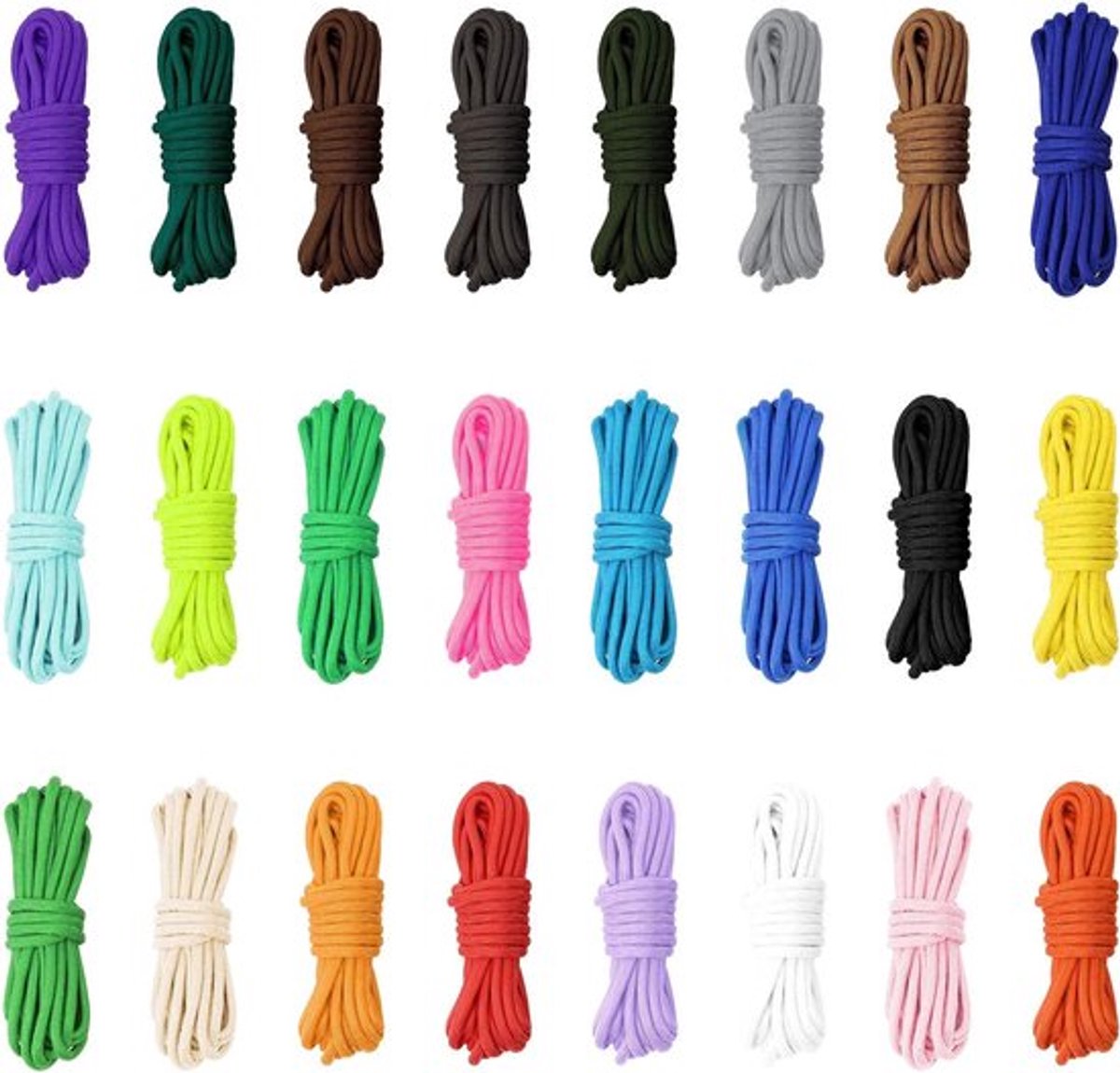24 stuks Paracord 4mm - Multifunctionele Type III 550lb survival-touwset voor outdoor, kamperen en handwerken