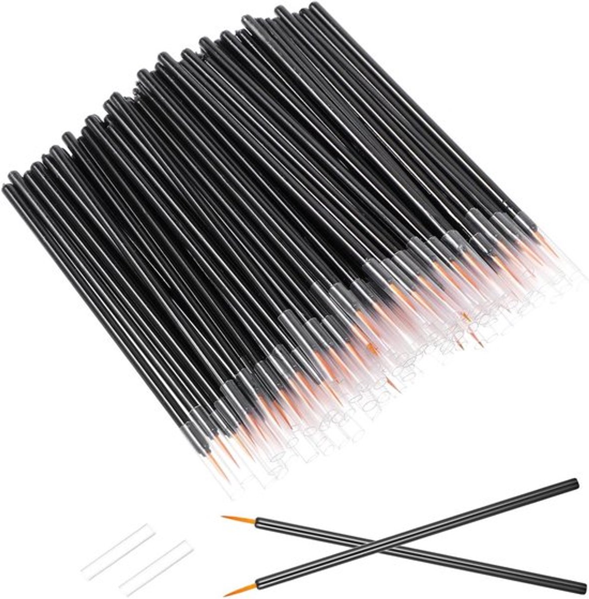 Wegwerp Eyelinerkwasten - 100 stuks ultrafijne punt applicator borstels met fijne zwarte punt - Cosmetische make-up gereedschap