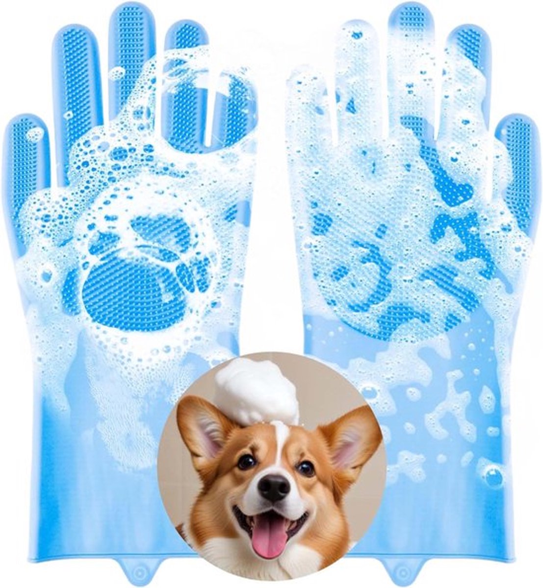 Huisdierenverzorgingshandschoenen, honden- en kattenwashandschoenen, siliconen hittebestendige badhandschoenen voor masseren, schrobben en haarverwijdering