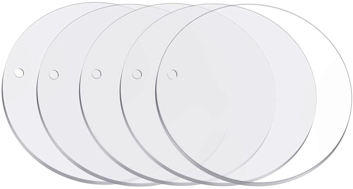 5 Stuks Duidelijke Acrylaatplaten, Rond, 20 cm, Geschikt voor DIY Projecten, Borden, Fotolijsten en Schilderijen
