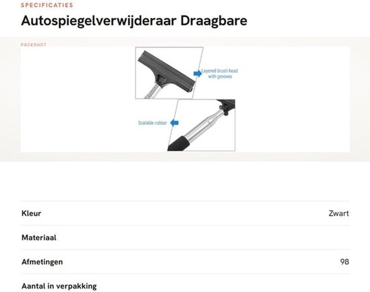 Autospiegelverwijderaar - Draagbare telescopische