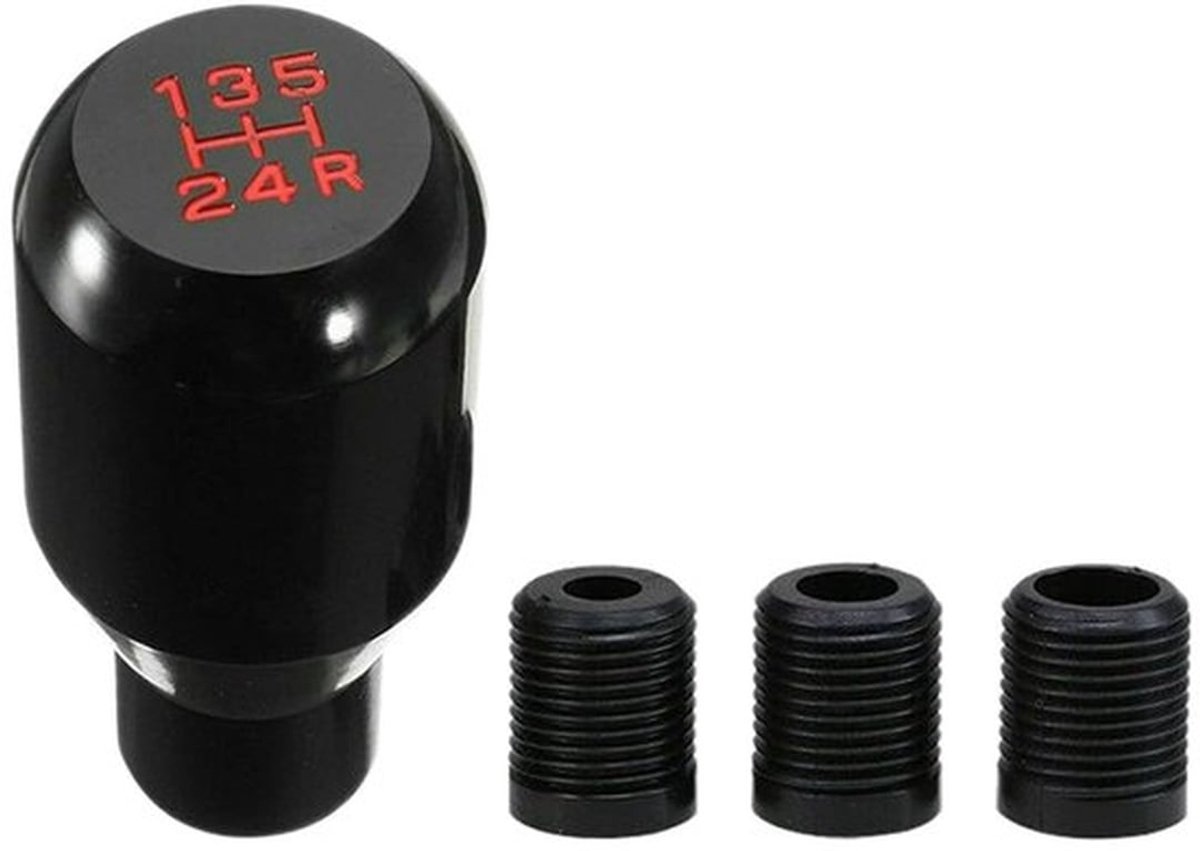 Schakelpookknop - Versnellingshendel - Aluminiumlegering - Zwart - Universele adapter - 5 versnellingen - Geschikt voor auto - Zwart