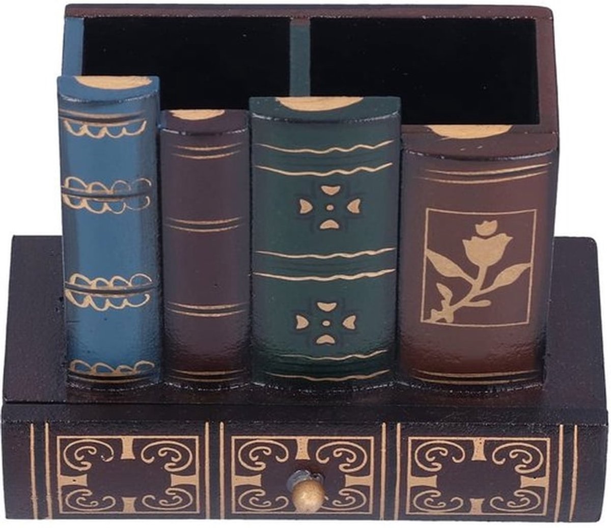 Pennenhouder Lichtgewicht - Bureau Organizer - Retro Patroon - Duurzaam - 3 Compartimenten - Kantoorbenodigdheden - Pennenbakje