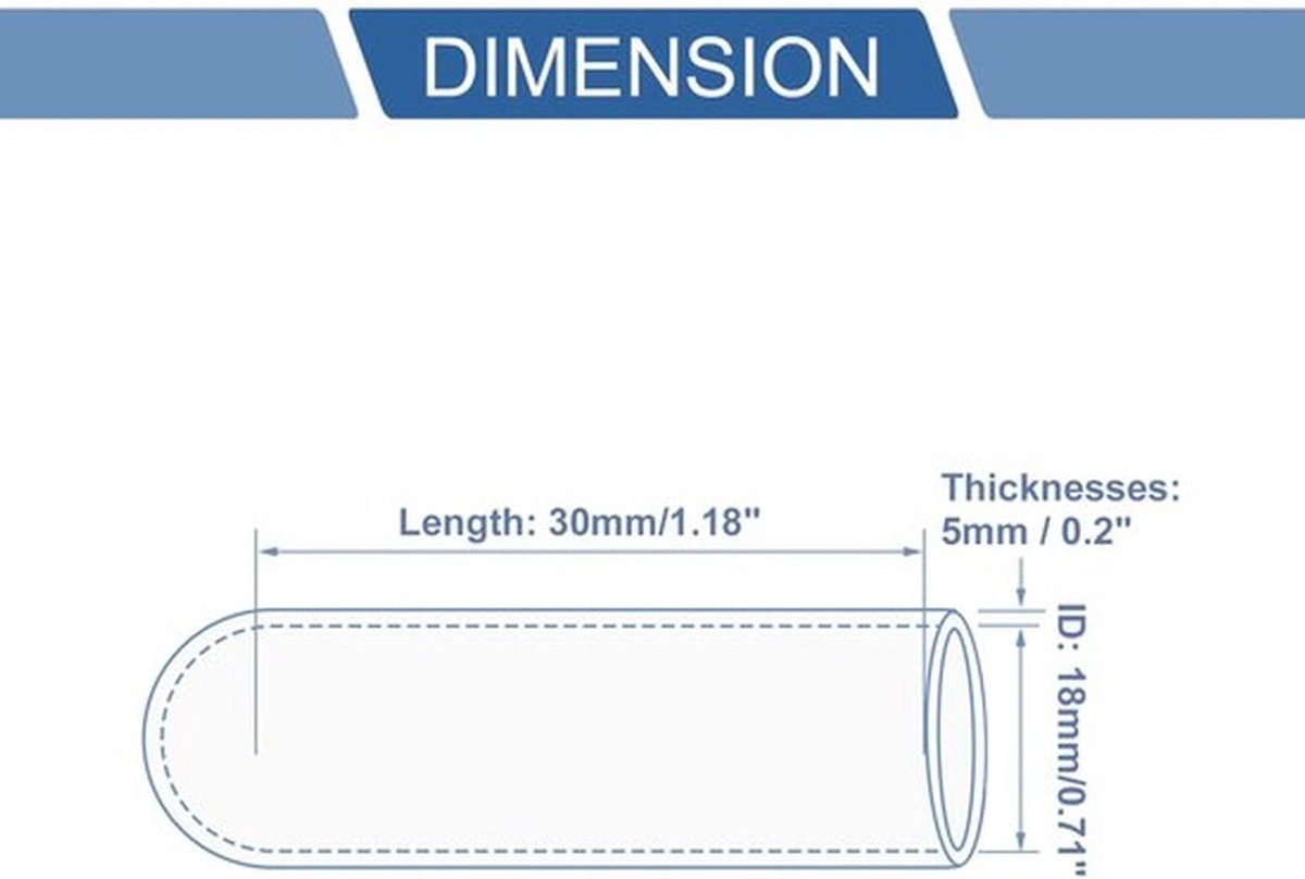 Siliconen Slang-eindkap 30 mm - Versterkingsdop - Bypass-buis - Hoogtemperatuurbestendig - Corrosiebestendig - Binnendiameter 18 mm - Slangdop