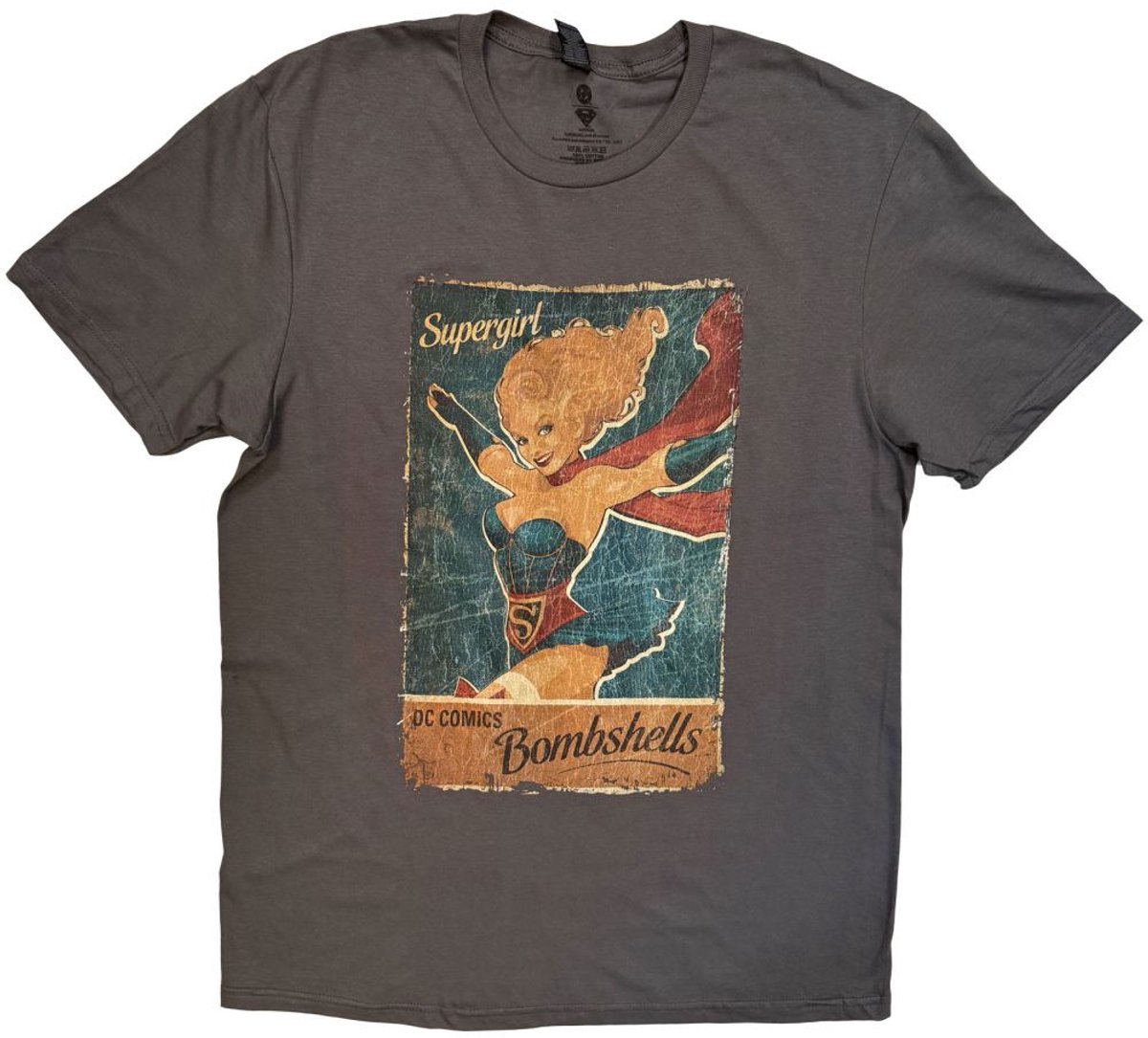 DC Comics Supergirl - Bombshell Heren Tshirt - M - Grijs