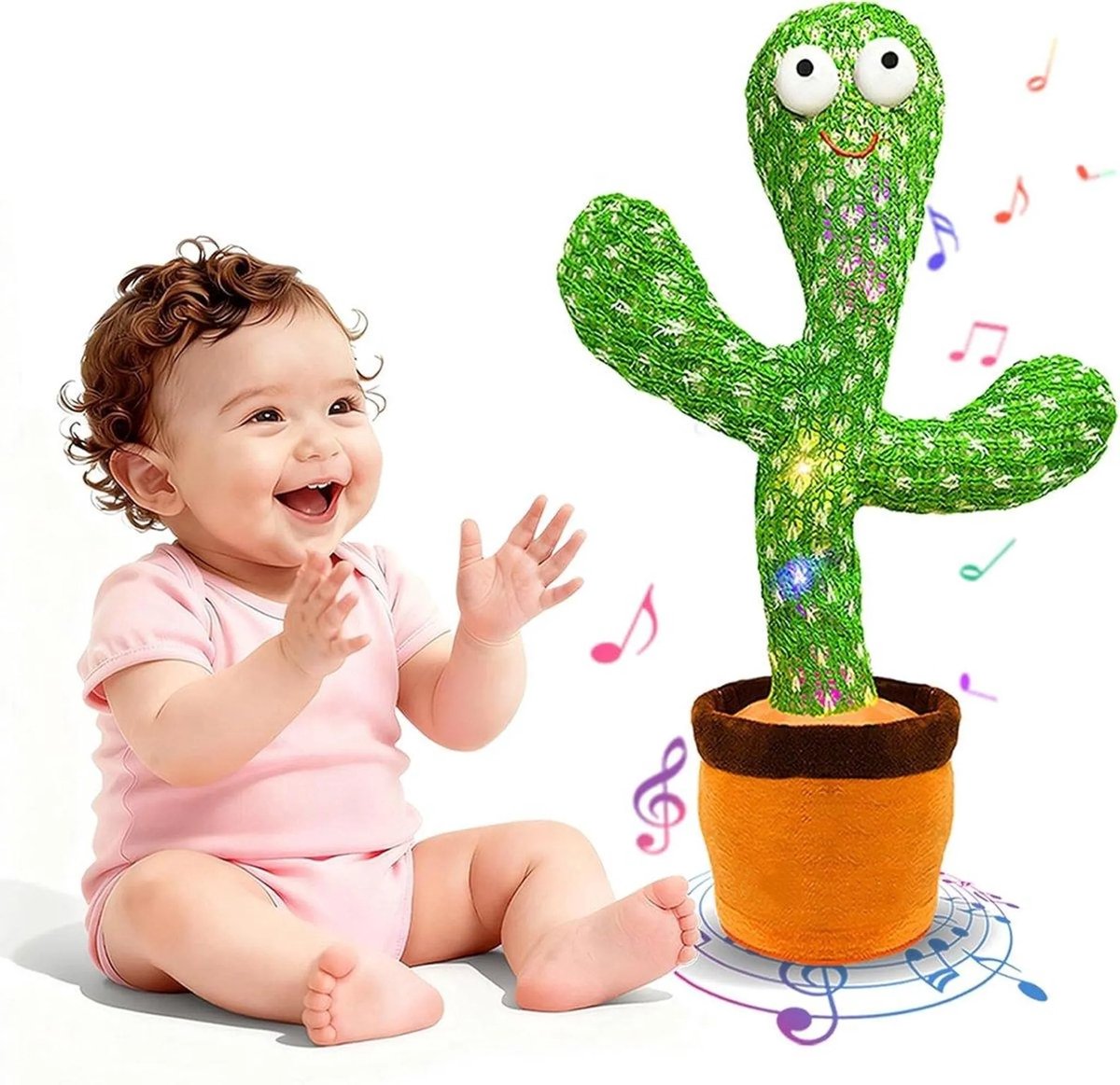 Casalora Dansende Cactus – Pratend Muzikaal Speelgoed – USB Oplaadbaar – Pluche Knuffel voor Kinderen