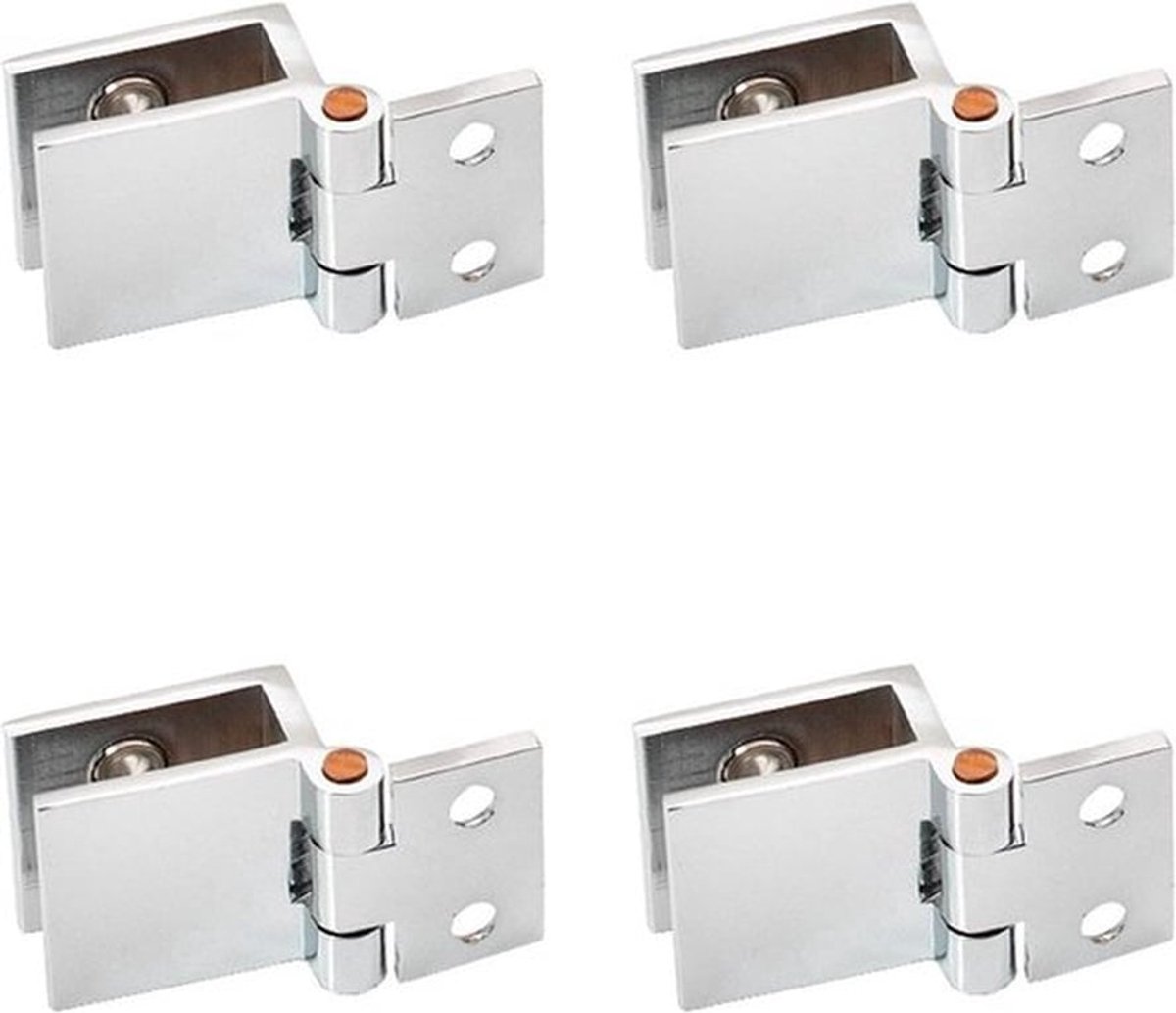 Meubelscharnier voor Glazen Deuren - Set van 4 stuks - Scharnierklem - Vitrine Deuren - Glas Deur Clip - Opening en Sluiting van Glas