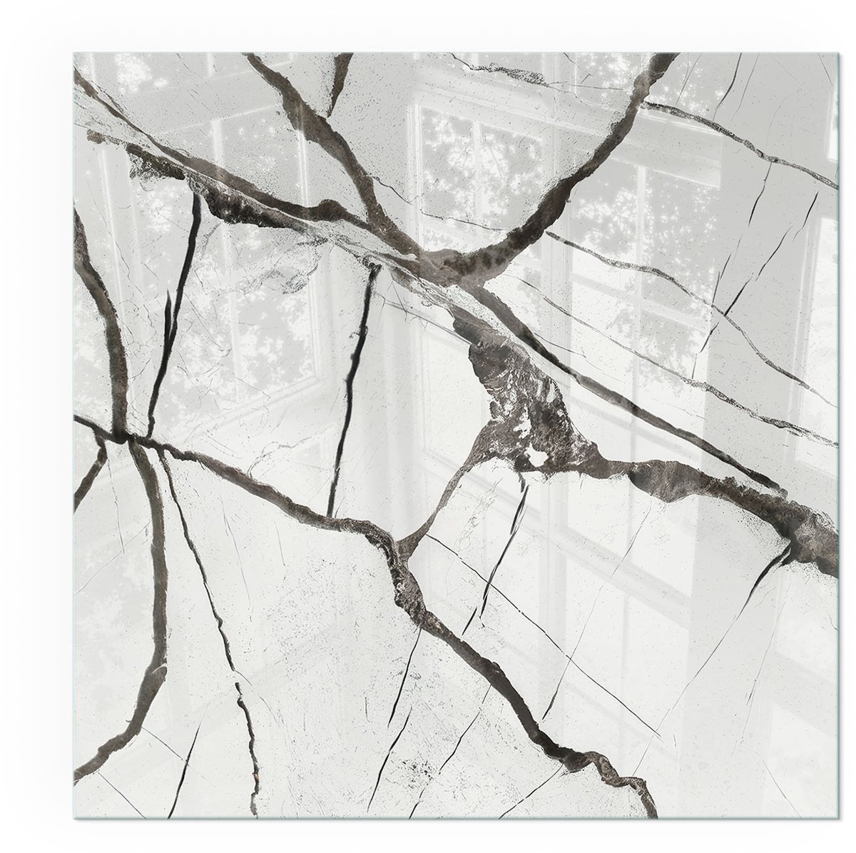 ArtPrintCavePlaat onder houtkachel - 50x50cm - Vloerplaat voor kachel - Kachel vloerplaat Wit - Vloerplaat openhaard