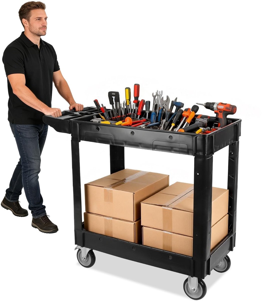 Solidchoice - Zware Multifunctionele Wagen met 2 Trappen