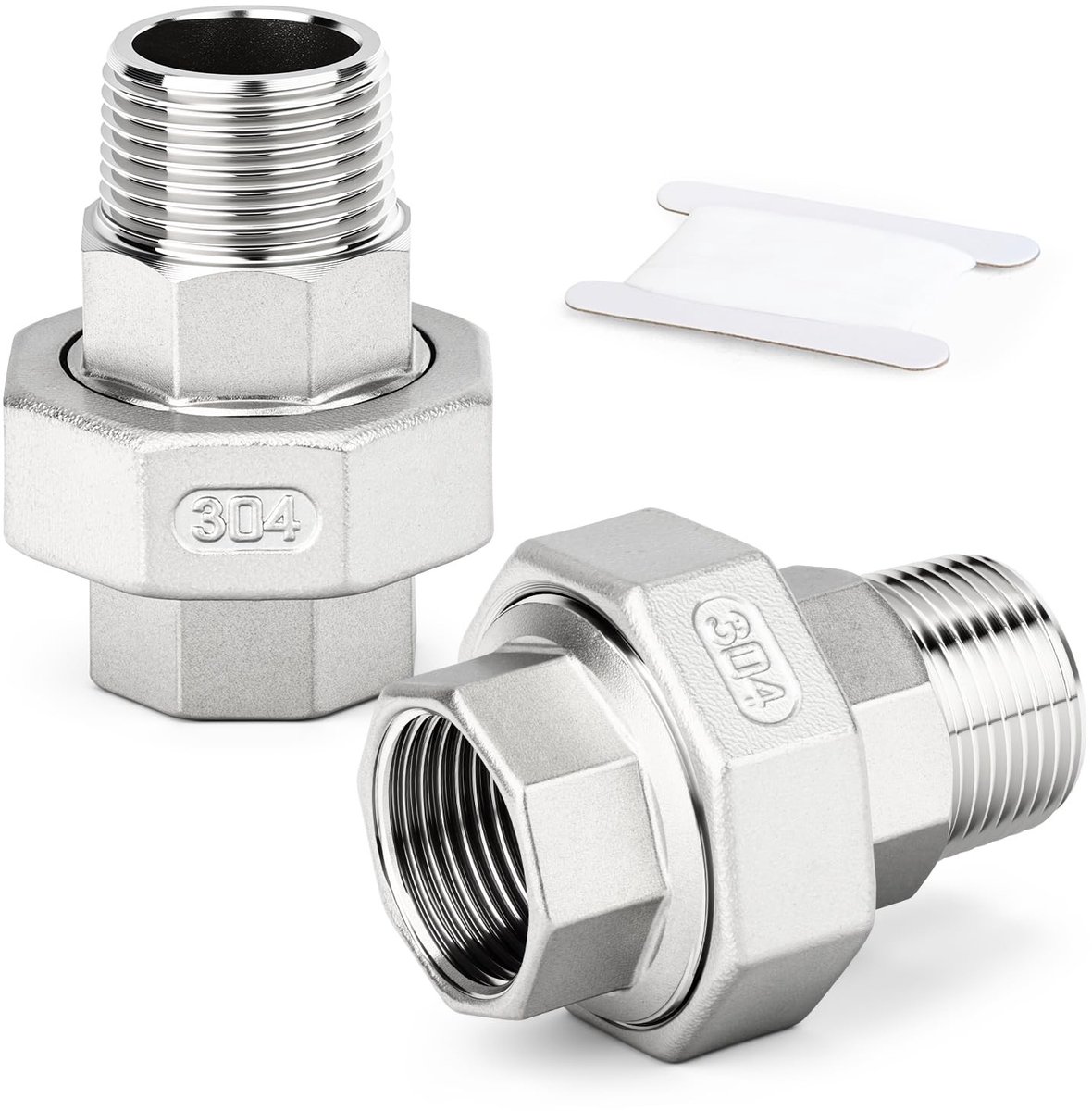 Solidchoice - 2 Stuks RVS Fittingen voor Waterpijp, 3/4" Adapter