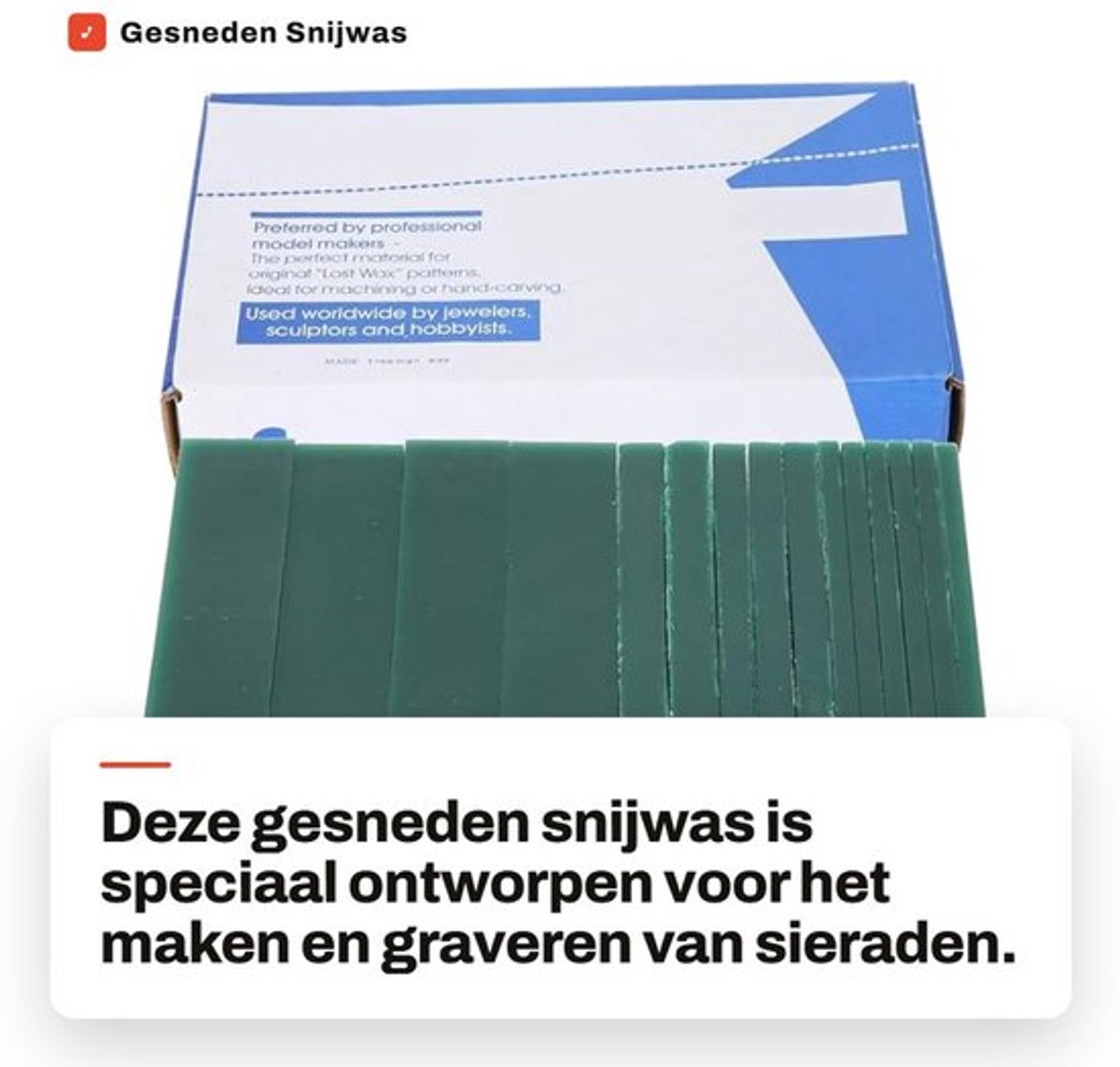 Sieradenwas Professionele Kwaliteit - Snijwas - Modelleren - Gedetailleerde Ontwerpen - Groene Kleur - 15 Stuks Doos - Modelleerwas