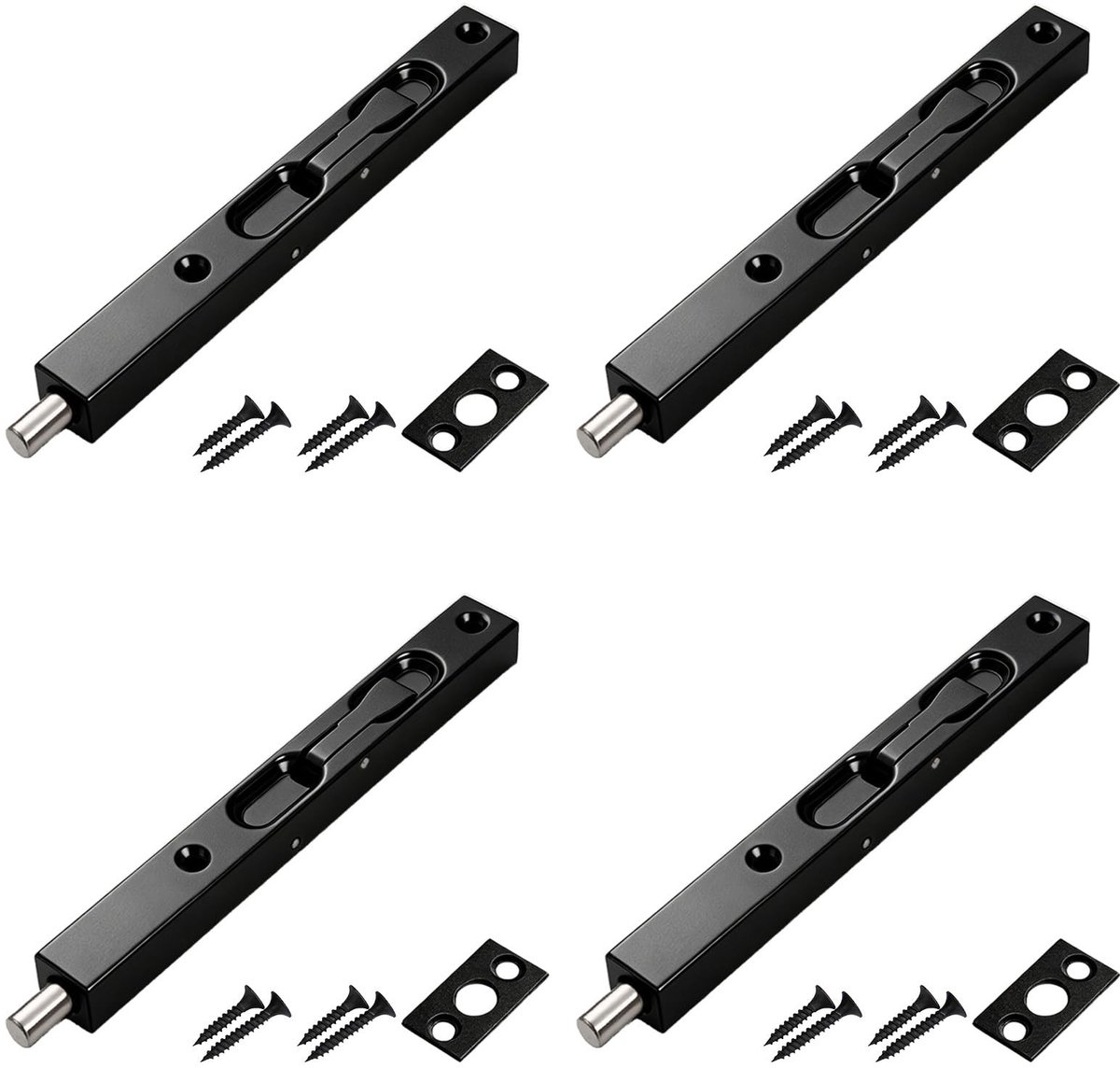 Solidchoice - Set van 4 Verborgen Schuifsluitingen voor Deuren