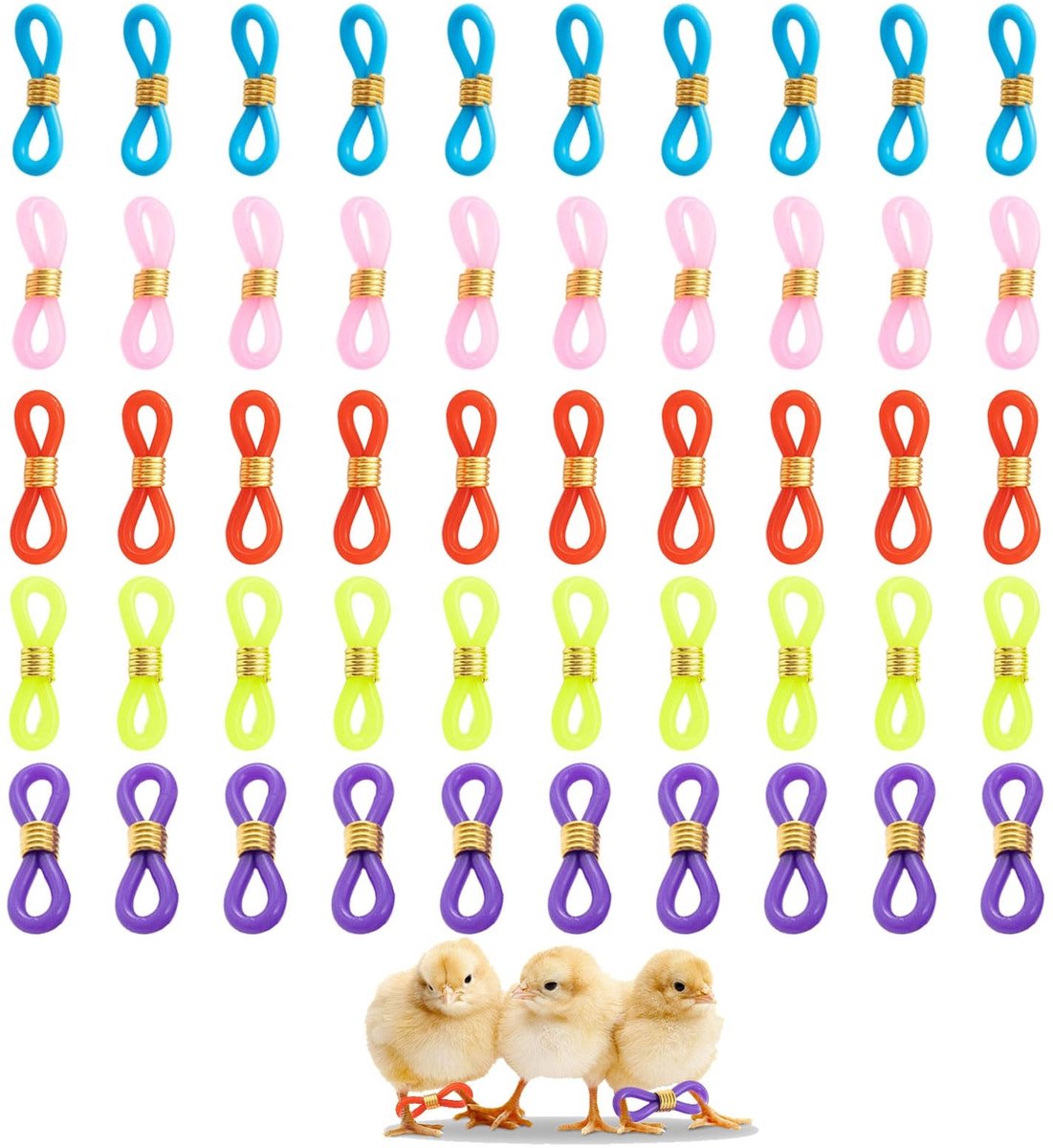 Solidchoice - Kippenring - Robuuste en ademende ringen voor kippen, 50 stuks