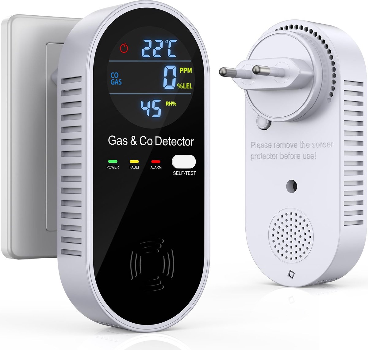 Solidchoice - 4-in-1 Koolmonoxide en Gas Detector met Alarm