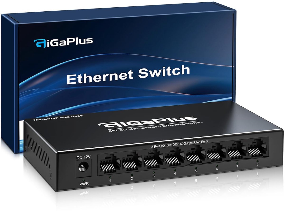 Solidchoice - 8 Poorts 2.5Gb Unmanaged Ethernet Switch met 8*2.5G Poorten
