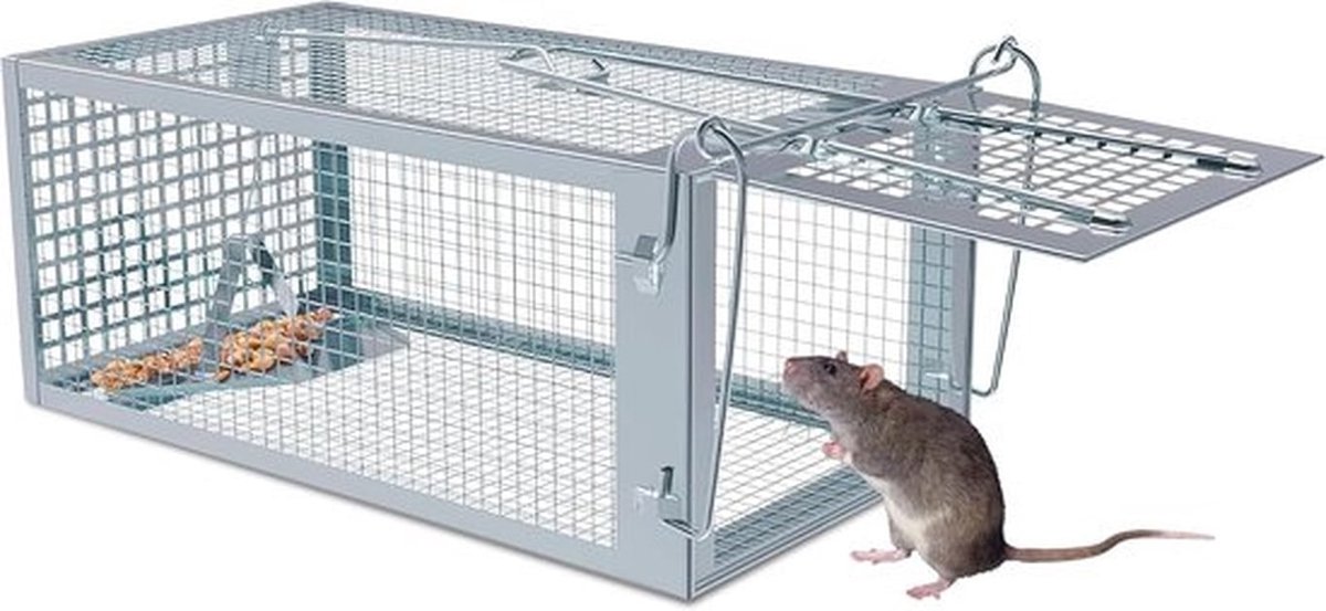 SnelShoppen - Dierenvriendelijke Muisval - Live Trap Muisval met Snelle Ontsnapping zonder Contact - Ideaal voor Binnen en Buiten - 27x14x12 cm
