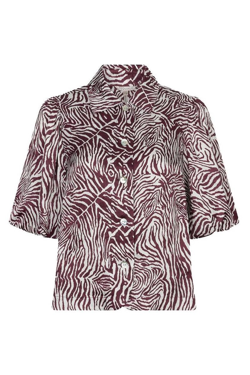 EsQualo Blouse Blouse Wide S Slve Zebra F26 14522 Print Dames Maat - W38