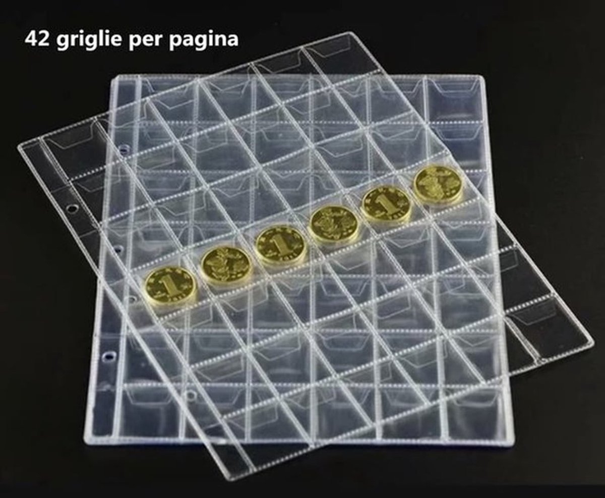 Stamp Pocket pagina's - 42 zakken per pagina, plastic muntvakken, stempel valutabescherming, muntverzameling benodigdheden, 10 vellen