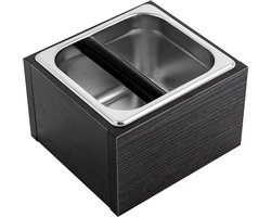 Roestvrijstalen koffiepoederdispenser, 1500 ml koffiepoederreservoir, Geschikt voor espressomachines – Zwart