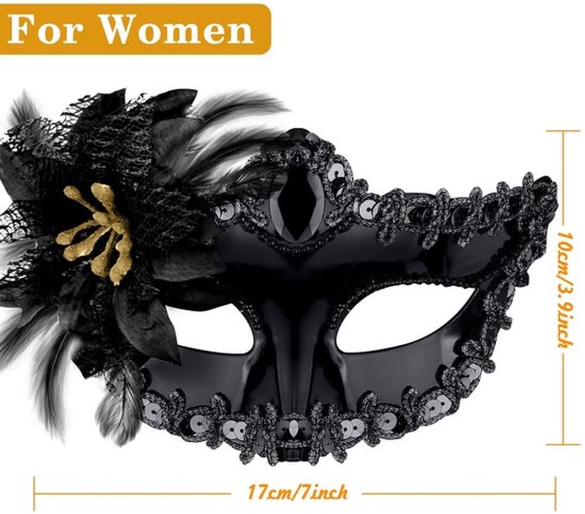 Venetiaans Masker - 2 Stuks - Masker voor Halloween - Masker voor Carnaval - Lichtgewicht - Premium Materiaal - Verstelbare Band