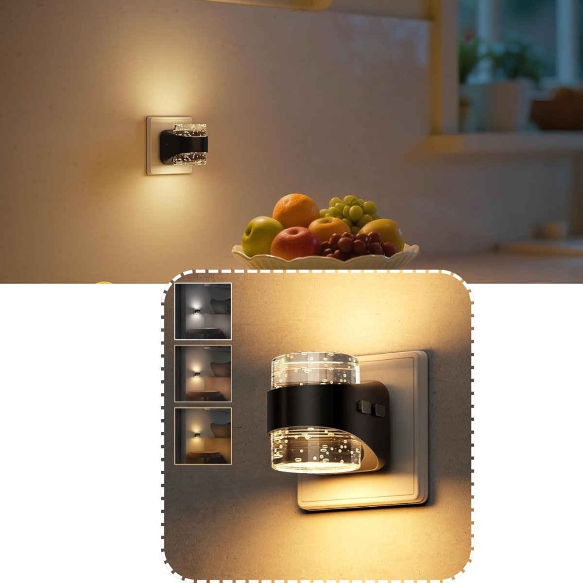 Zavio® Stekkerlamp Dimbaar voor Binnen - Stopcontactlamp - Stekkerspots