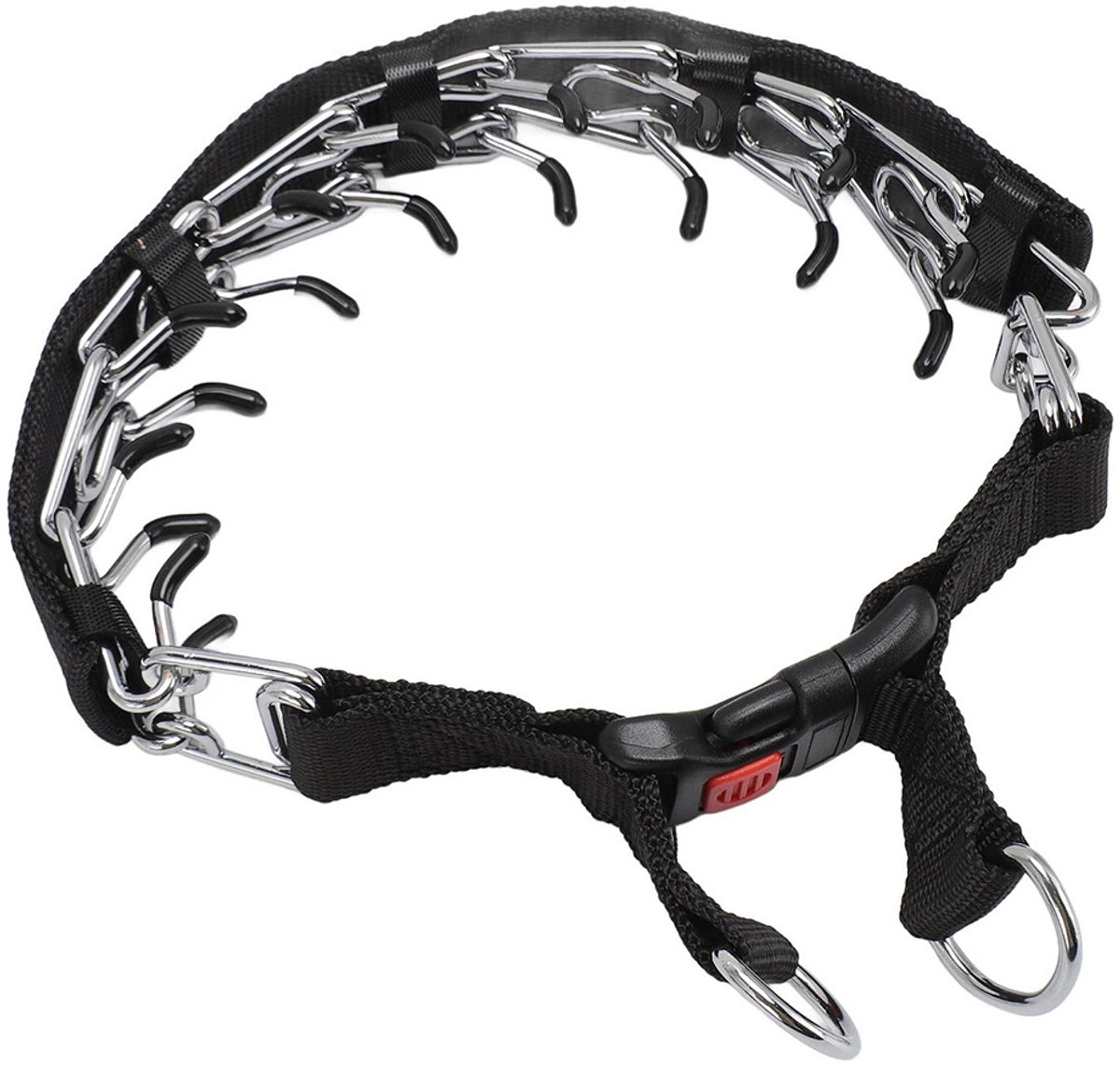 Verstelbare trainingshalsband - Afneembare hondenriem - Met kap - Klittenband - Nylon en staal - Geschikt voor training en jacht - 3,5 mm * 55 cm - Zwart