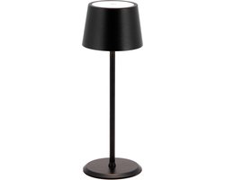 Securit - Tafellamp Oplaadbaar - Monte-Carlo | 8-10 hrs Brandduur | Dimbaar | Draadloos | 22cm | Zwart