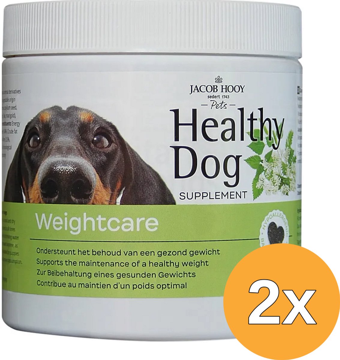2x Jacob Hooy Healthy Dog Weightcare (80 stuks)