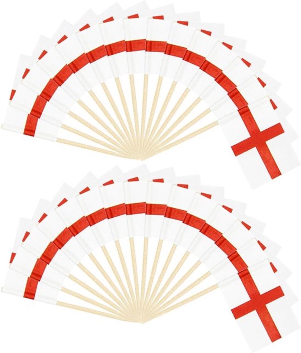 Tandenstokers 200 stuks - Engelse Vlag - Feestdecoratie - Houten Tandenstokers - Milieuvriendelijk - Veelkleurig Papier