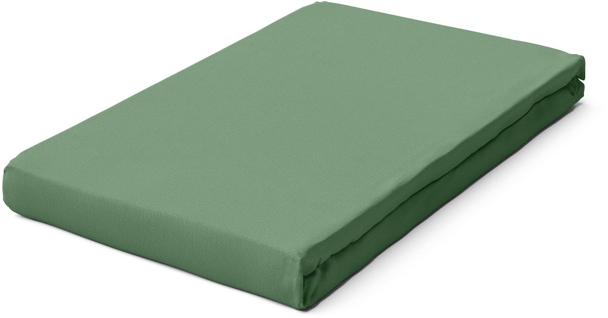 schlafgut Pure Jersey Topper Hoeslaken M - 120x200 - 130x220 665 Green Mid