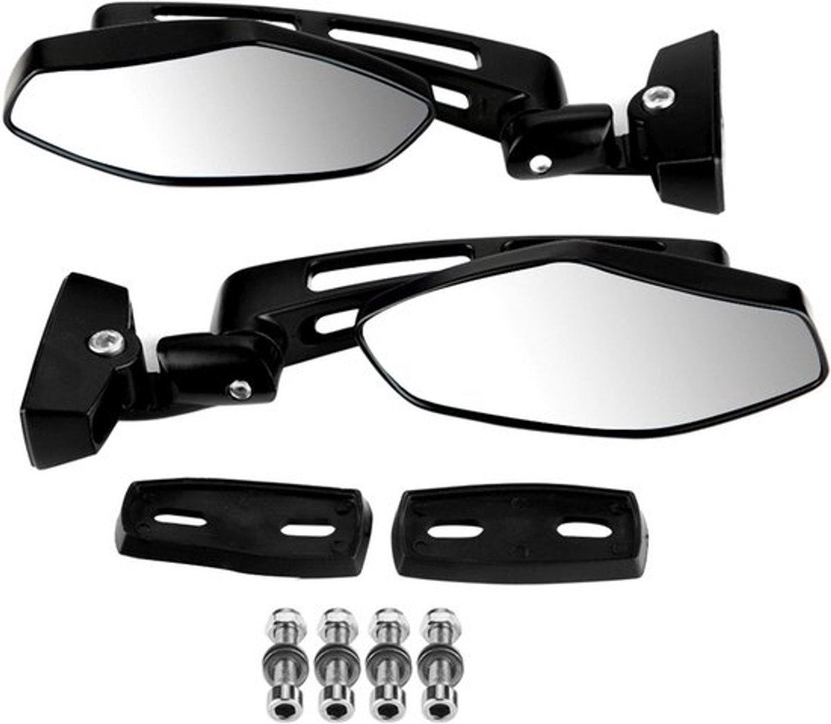 Set van 2 Racing Achteruitkijkspiegels voor Motoren met Schokbestendig Glas - Geschikt voor CBR 600, 900, 1000 RR en Meer