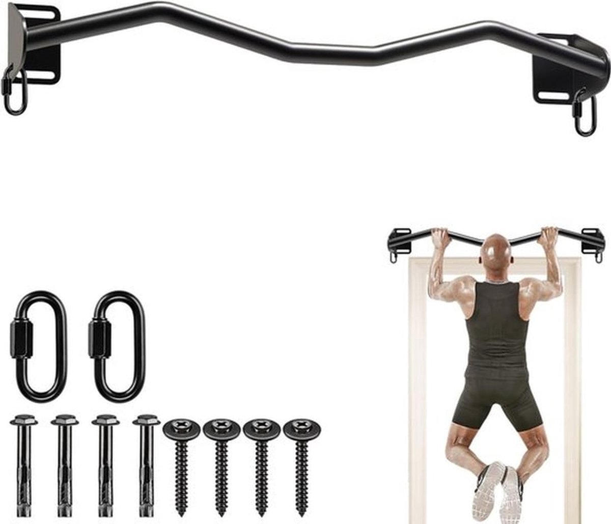Verstelbare plafondbeugel voor pull-up oefeningen, ideaal voor krachttraining en fitness