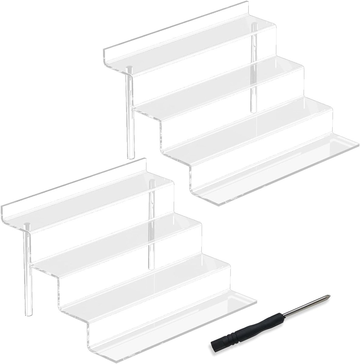 4-Tier Acryl Riser Display Plank - 23CM x 18CM Transparante Organizer voor Tafels, Ideaal voor Parfum, Cupcakes en Cosmetica