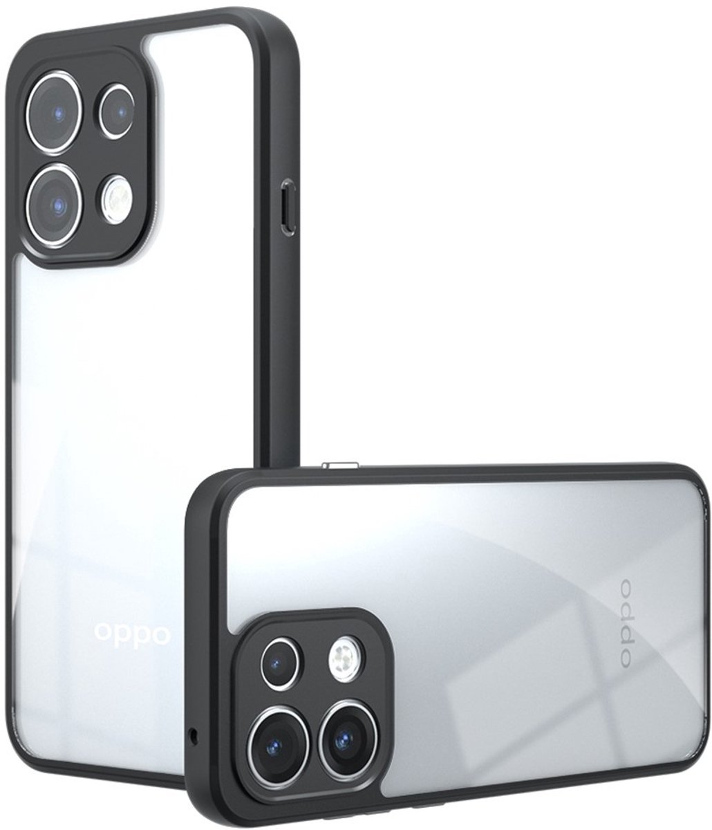 Coverup Hoesje - Geschikt voor OPPO Reno16 F Hoesje - Coverup Transparante Back Cover met Camera Cover - Zwart