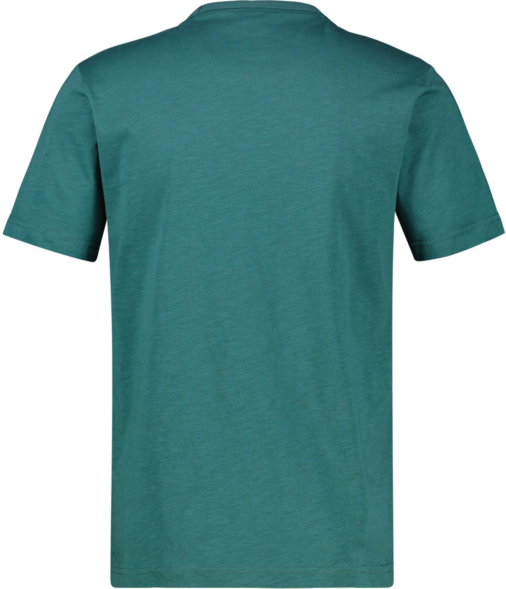 LERROS T-shirt met print op de borst en ronde hals , Maat: M , Kleur: SOFT TEAL , 100% katoen