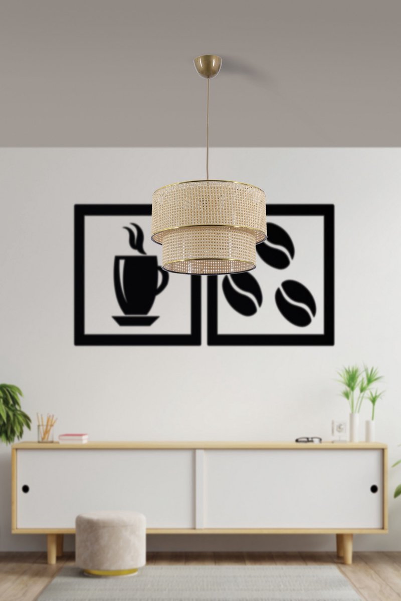 Asir - Kroonluchter - Ecru en Wit - 30 x 30 cm