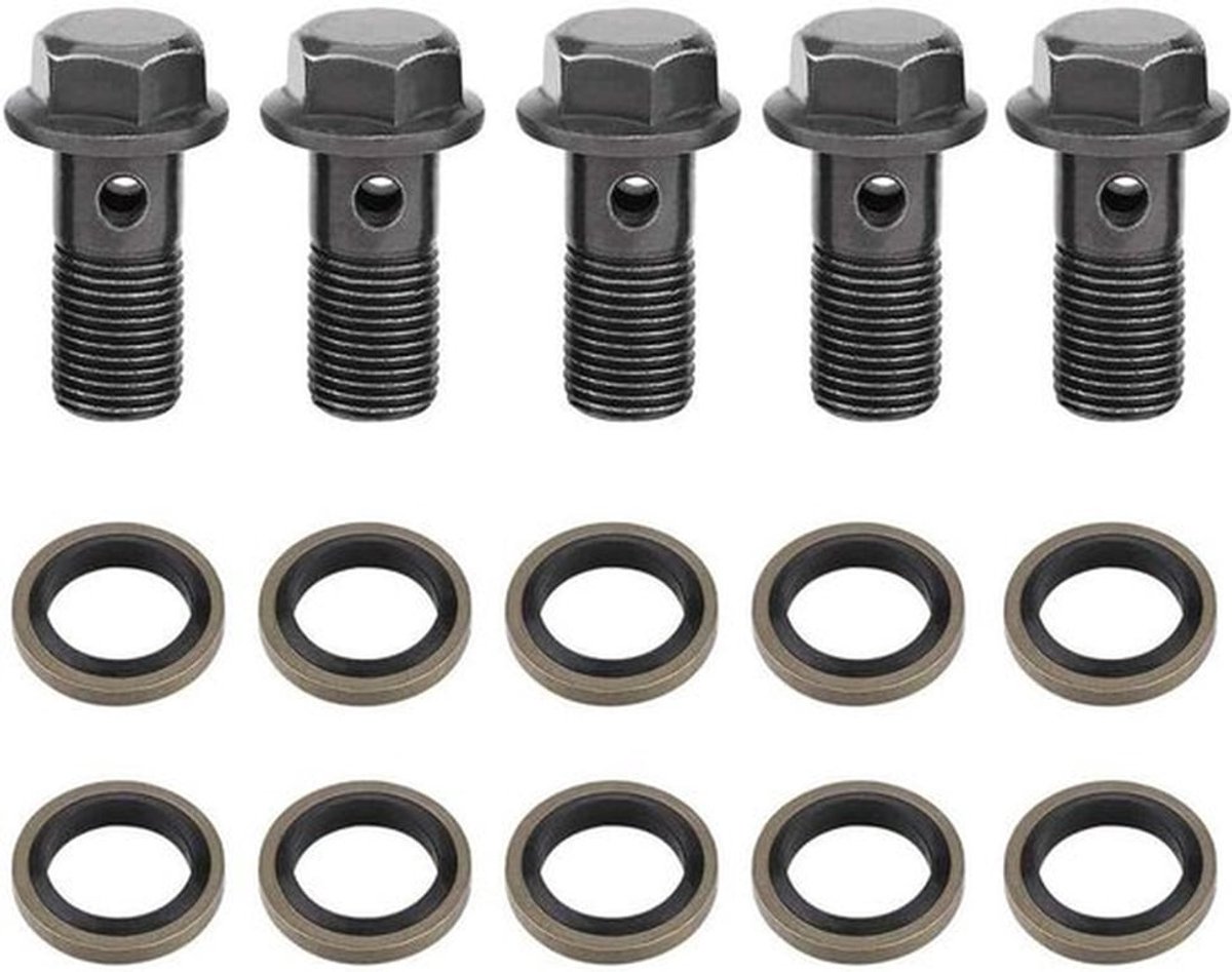 Motorrembouten - Banjobouten - Vervanging - Rood - Hoofdremcilinder - Remklauw - 5 stuks M10 x1,25/M10 * 1,0mm (M10¡Á1mm)