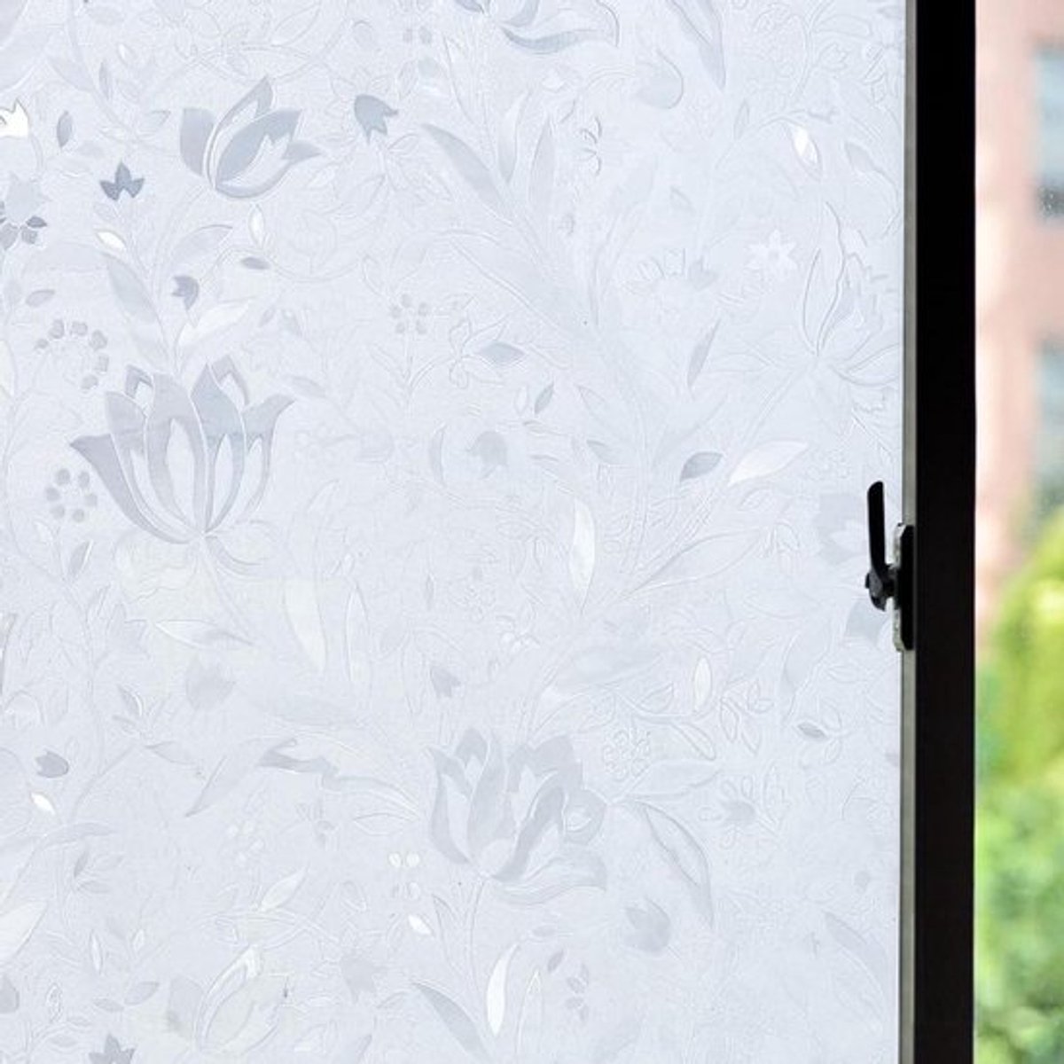 Tulpen venster privacyfolie - statisch hechtend - herbruikbaar - bloem motief - verwijderbaar - niet-klevend - thuiskantoor badkamer slaapkamer - zonwering