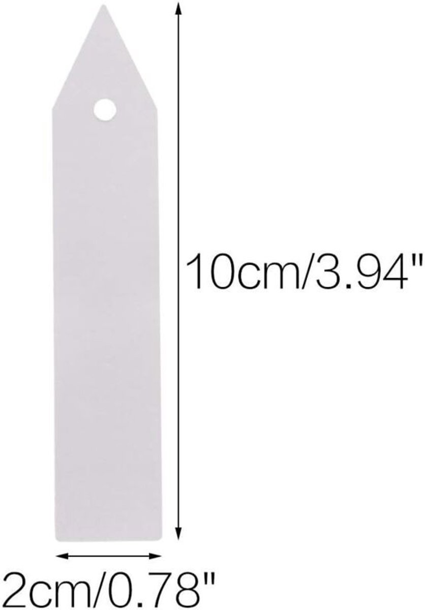 100 inch dikke plastic plantenlabels, 4,7 stuks, witte zaadlabels, tuinkruidenlabels, waterdicht.