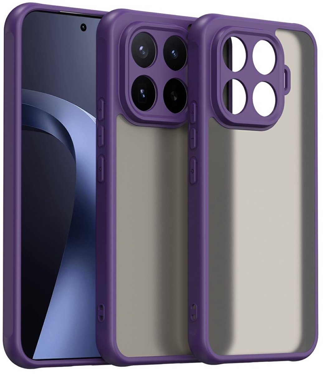 Coverup Hoesje - Geschikt voor Xiaomi 17T Pro Hoesje - Coverup Mat Transparante Back Cover met Camera Cover - Paars