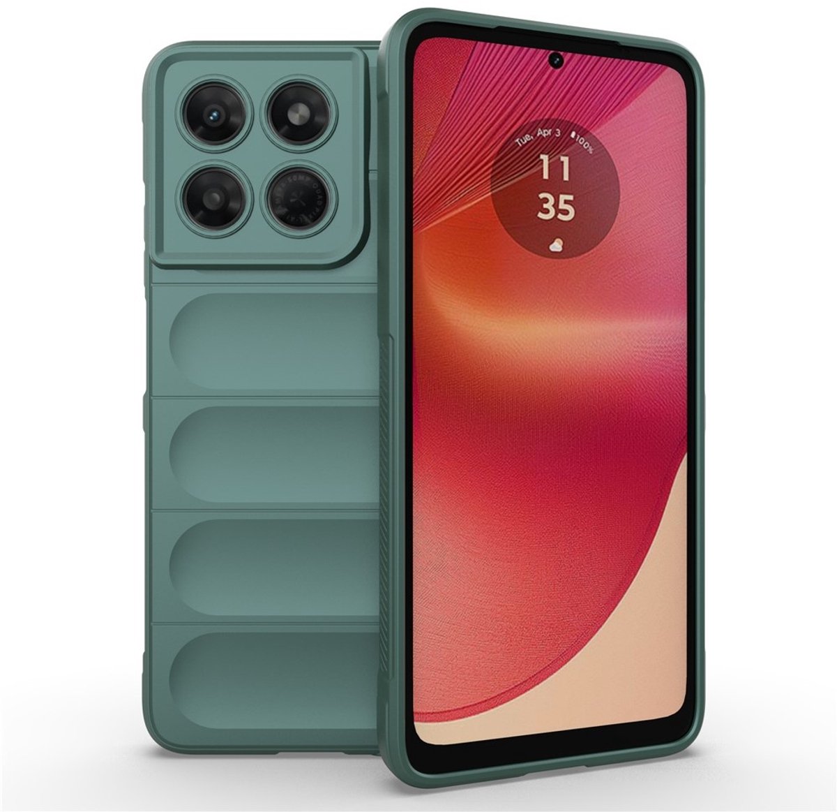 Coverup Hoesje - Geschikt voor Motorola Moto G37 / G47 Hoesje - Coverup Hands-On Rugged Back Cover - Groen