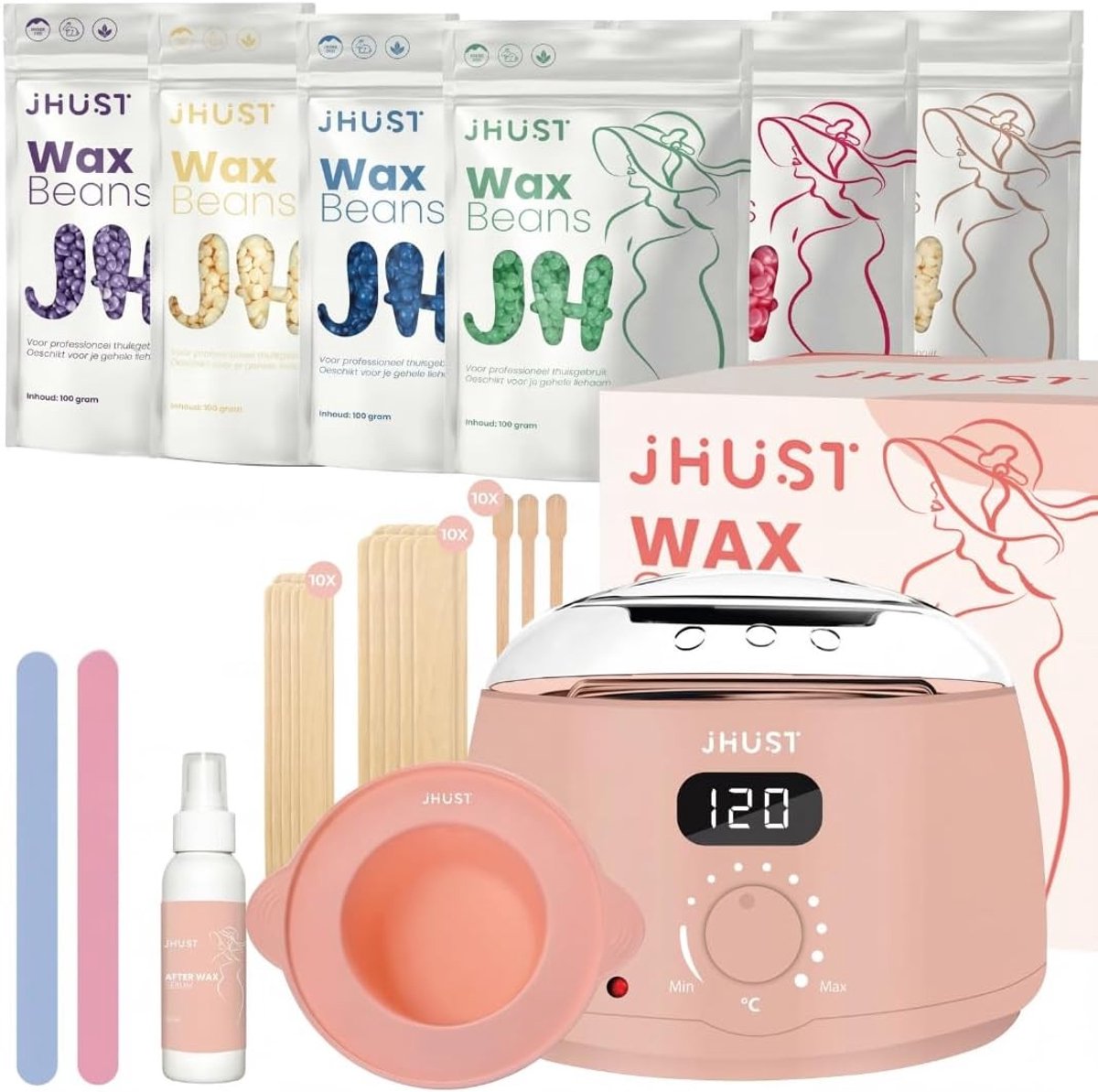 Apparaat Set - Roze - Harsverwarmer - Inclusief 600g Bonen & Siliconen Spatels - Voor Ontharing