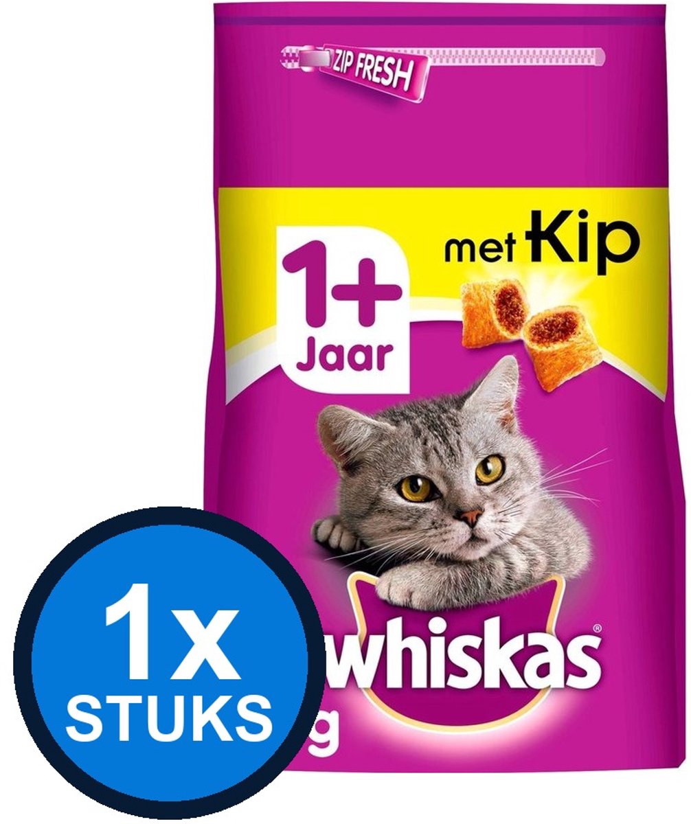 Whiskas 1x Whiskas 1+ Droog Adult Kip - Kattenvoer - 7kg
