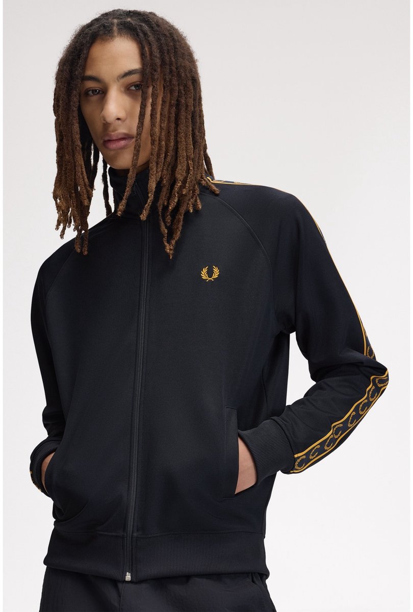 Fred Perry Trainingsjack met contrasterend sportief bandje in