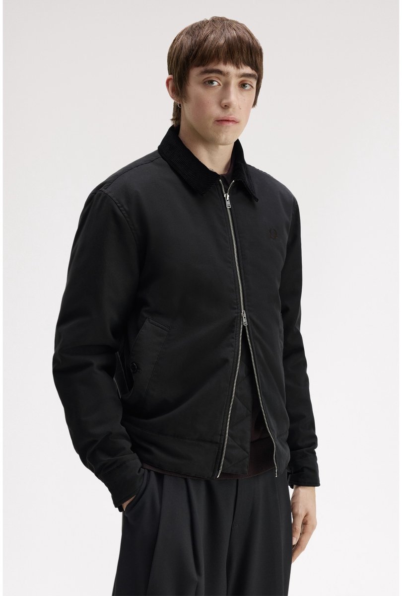 Fred Perry Zwart katoenen Caban-jack